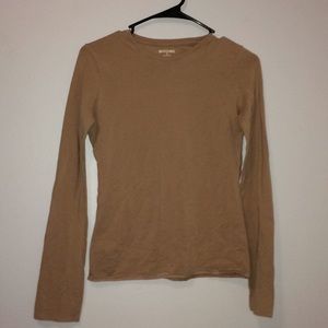 long sleeve light brown tee